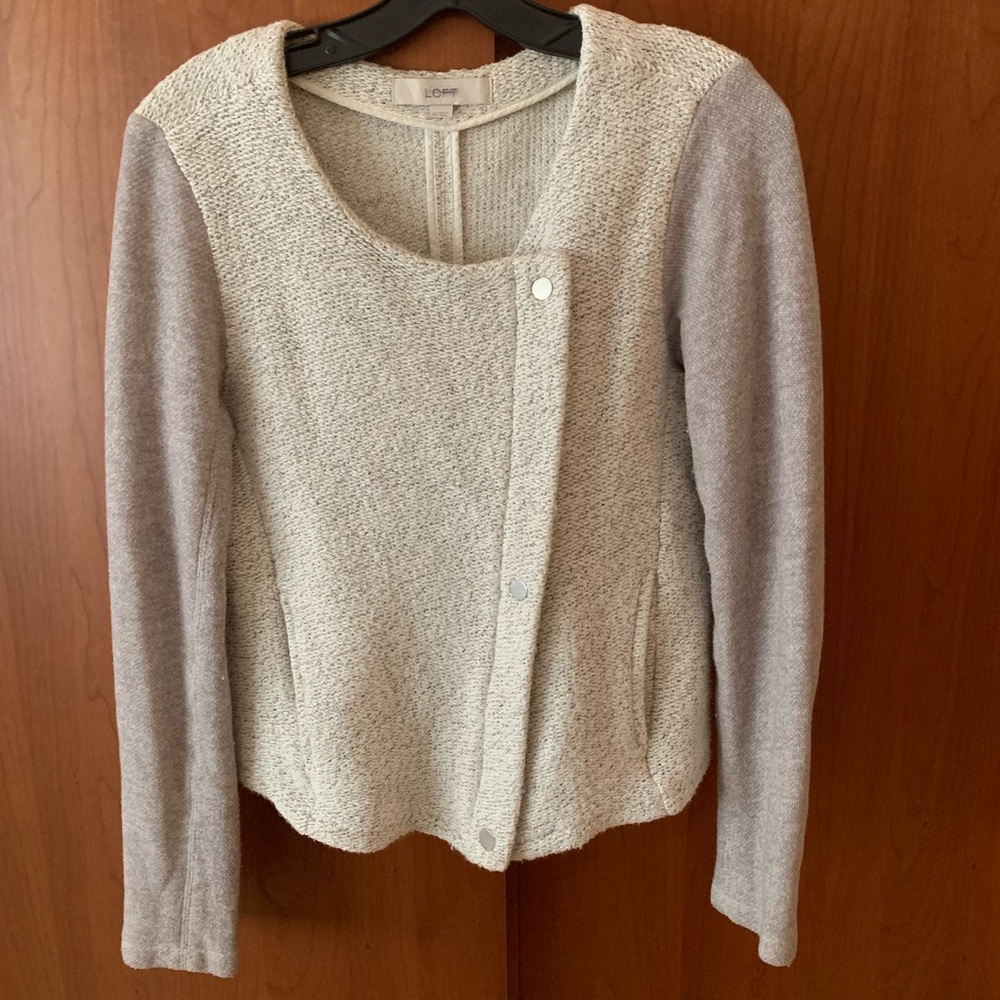 LOFT Knit cotton zip jacket